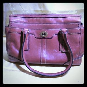 Coach tan Leather Hampton Bag